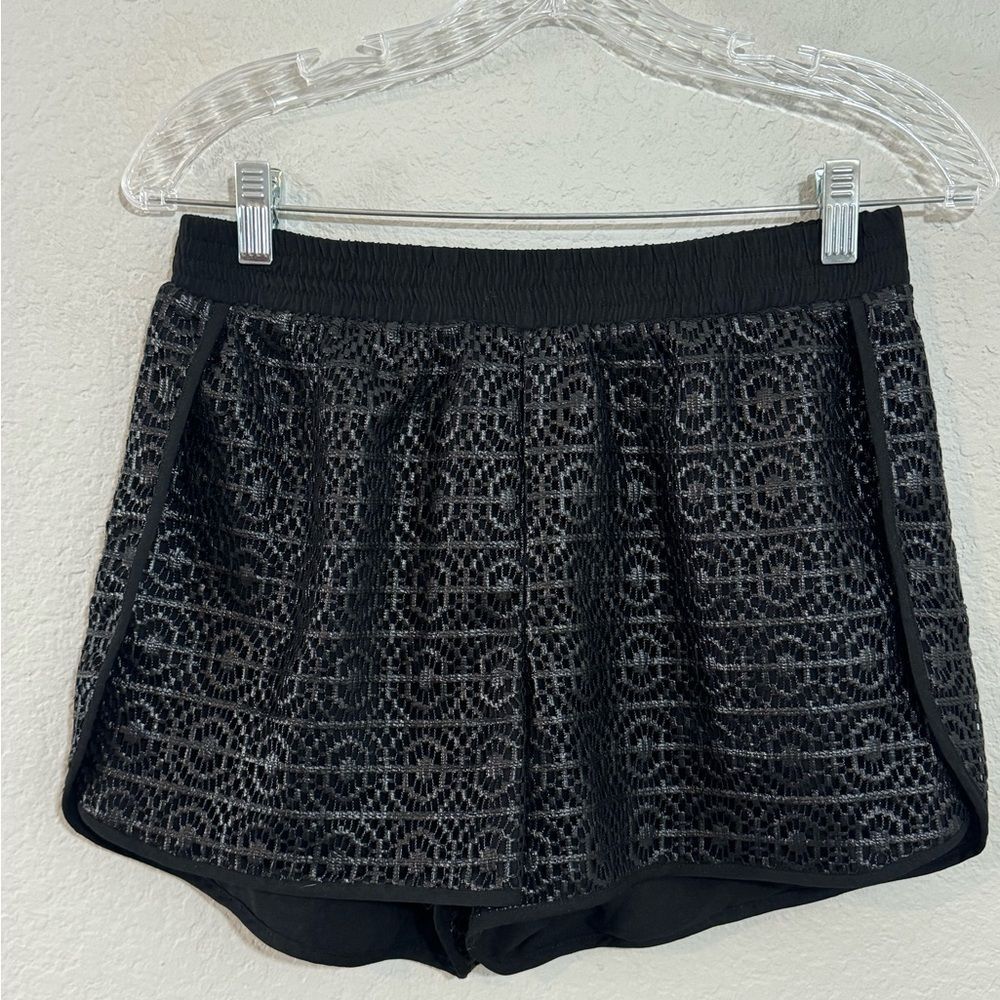 Sam Edelman Bohemian Rhapsody Faux Leather Shorts - Lace Look. Pull on.